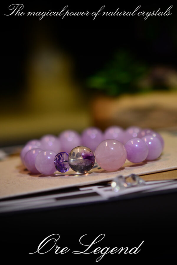 CASVIA High-Quality Kunzite, Amethyst, and Super Seven Women's Bracelet - Enhance Personal Charm and Attraction - 图片 4