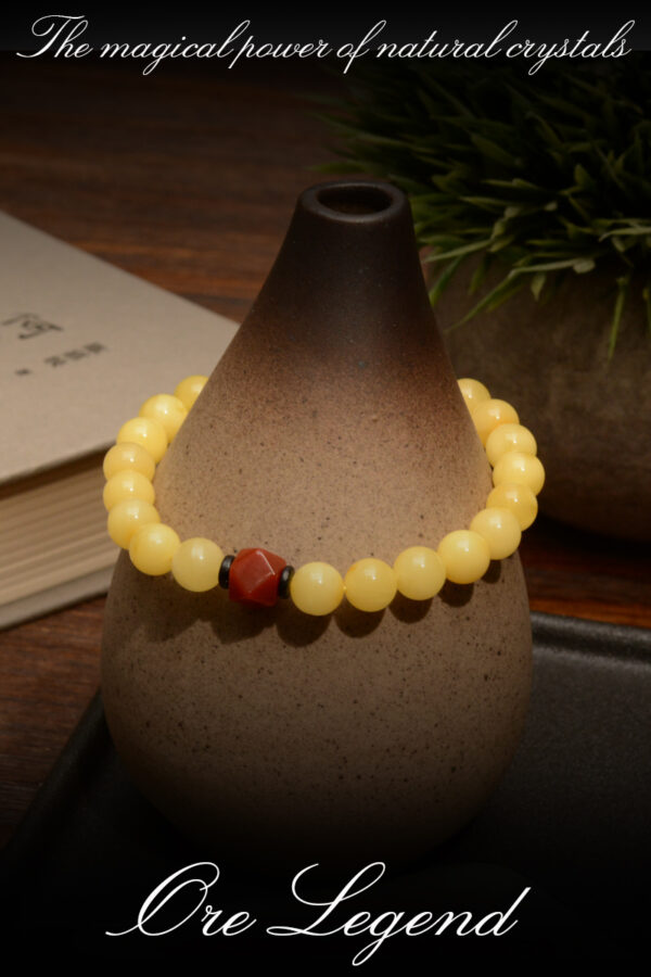 CASVIA High-quality amber paired with a South Red Agate bracelet - 图片 8