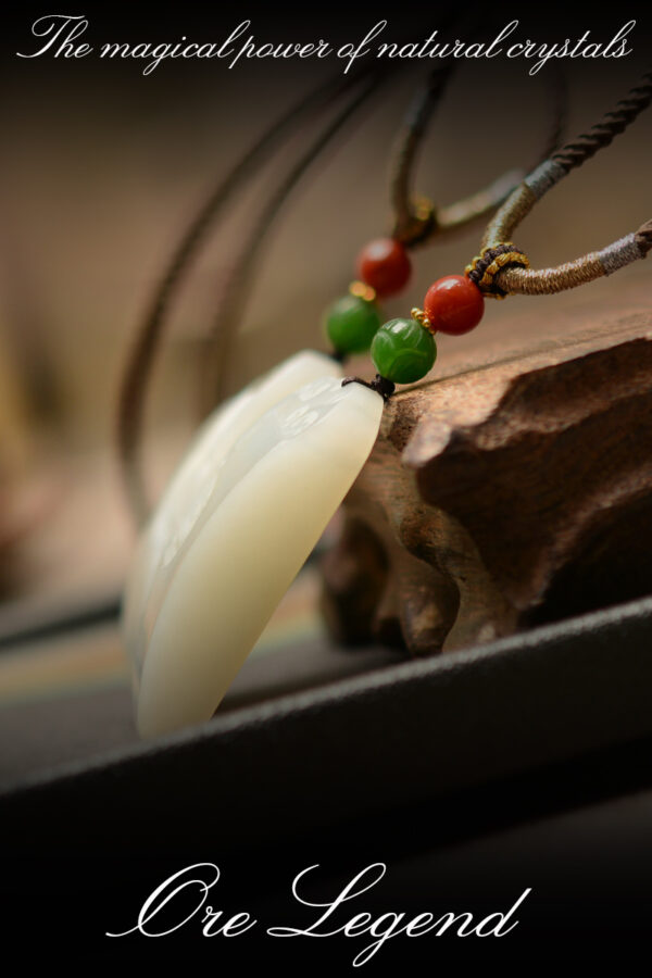 CASVIA Premium Natural Hetian Jade Dragon and Phoenix Pendant Necklace for Couples - 图片 6