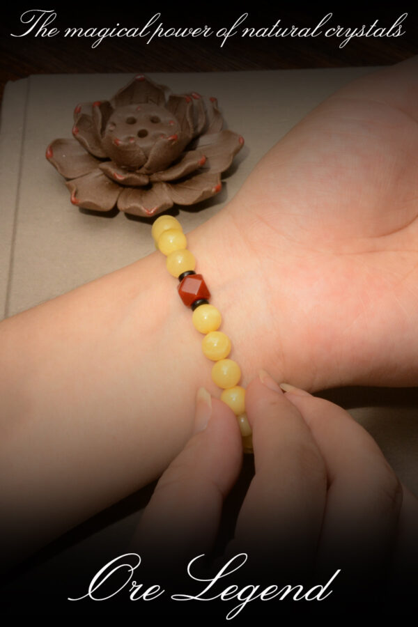 CASVIA High-quality amber paired with a South Red Agate bracelet - 图片 5