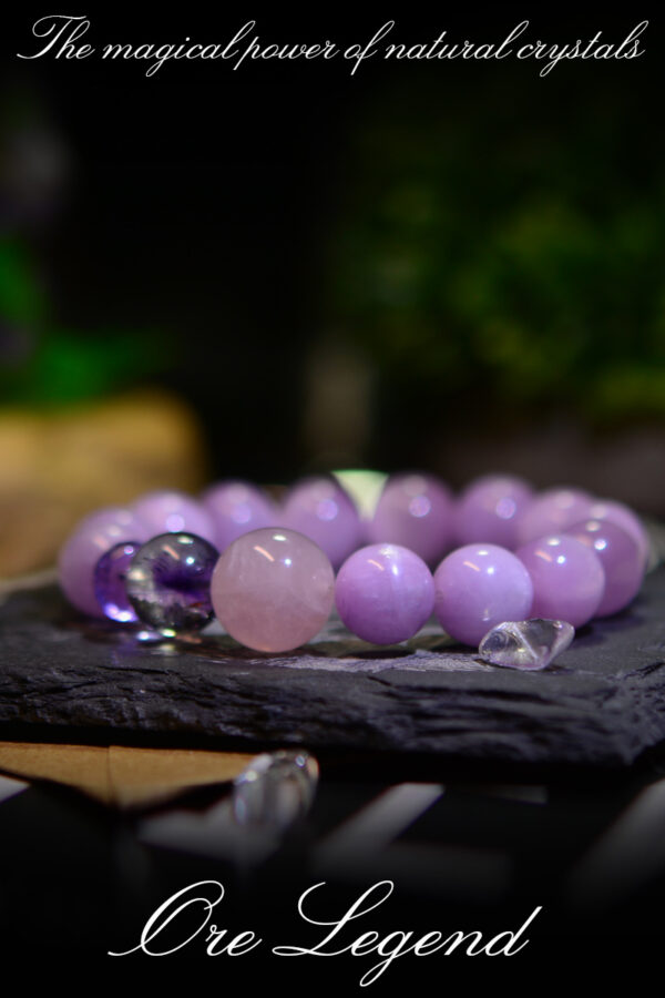 CASVIA High-Quality Kunzite, Amethyst, and Super Seven Women's Bracelet - Enhance Personal Charm and Attraction - 图片 6