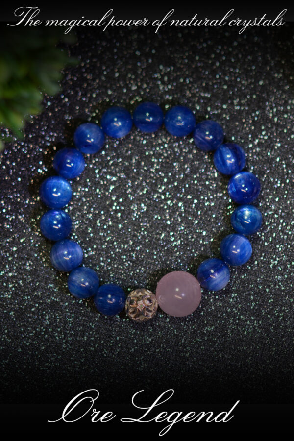 CASVIA High-Quality Kyanite and Madagascar Rose Quartz Bracelet - Exquisite Jewelry - 图片 7