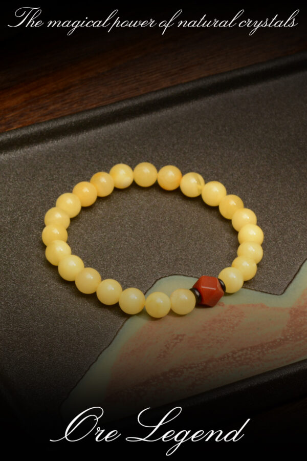CASVIA High-quality amber paired with a South Red Agate bracelet - 图片 7