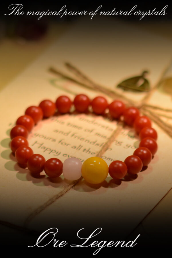 CASVIA Premium Baoshan Red Agate Bracelet with Amber and Hetian Jade Design - 图片 8