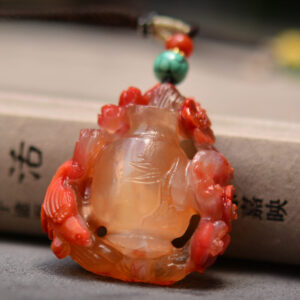Vasina Red Agate Carved Necklace