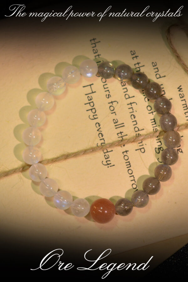 CASVIA Premium Natural Moonstone, Labradorite, and Sunstone Bracelet - 图片 8