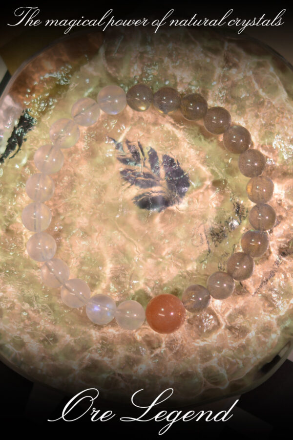 CASVIA Premium Natural Moonstone, Labradorite, and Sunstone Bracelet - 图片 2