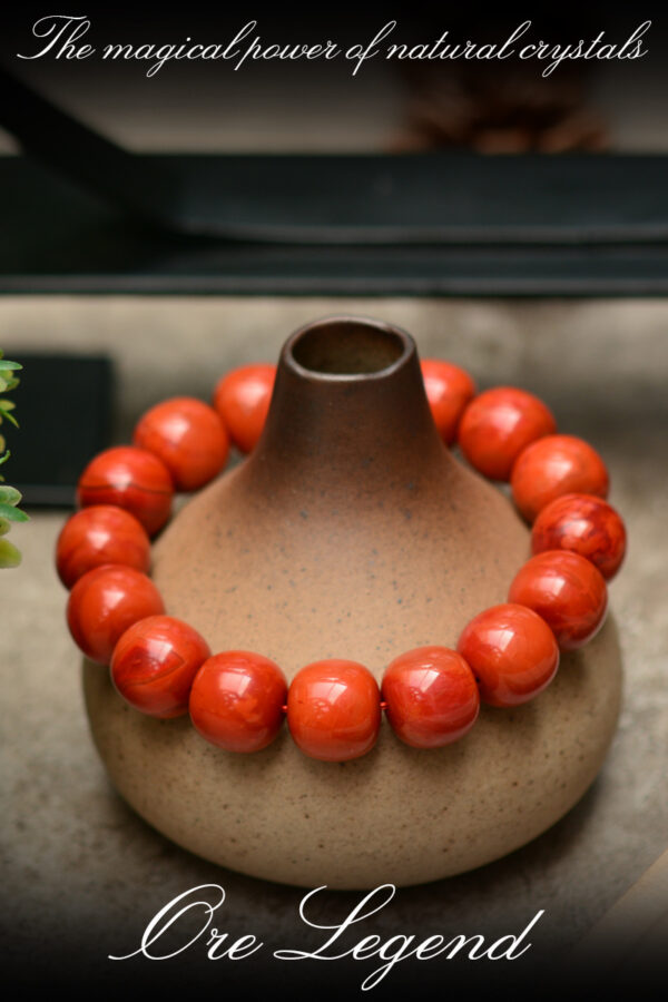 CASVIA Premium Waxi South Red Agate bracelet - natural, vibrant, handcrafted classic beads, a precious holiday gift. - 图片 4