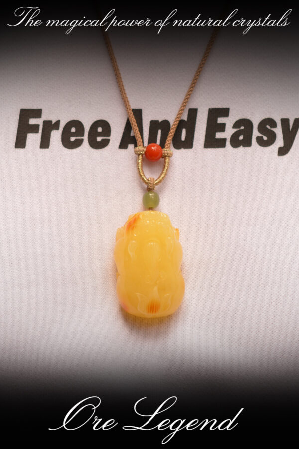 CASVIA Heritage Refined: Handcrafted Amber Pixiu Necklace with Hetian Jade and South Red Agate - 图片 4