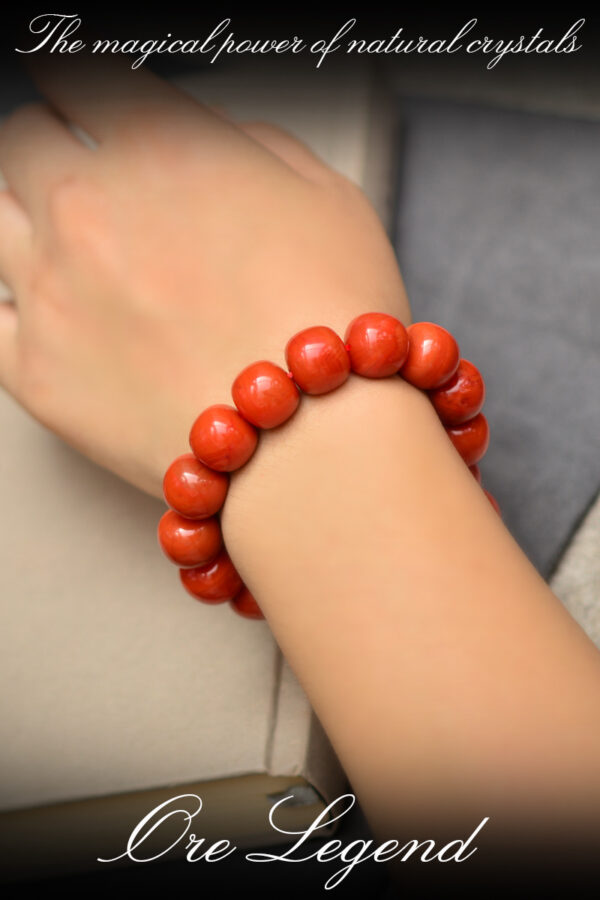 CASVIA Premium Waxi South Red Agate bracelet - natural, vibrant, handcrafted classic beads, a precious holiday gift. - 图片 5