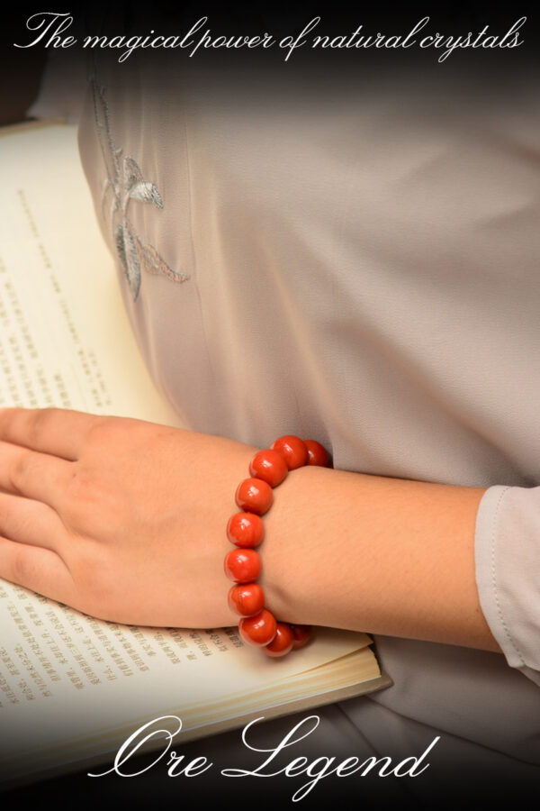 CASVIA Premium Waxi South Red Agate bracelet - natural, vibrant, handcrafted classic beads, a precious holiday gift. - 图片 6