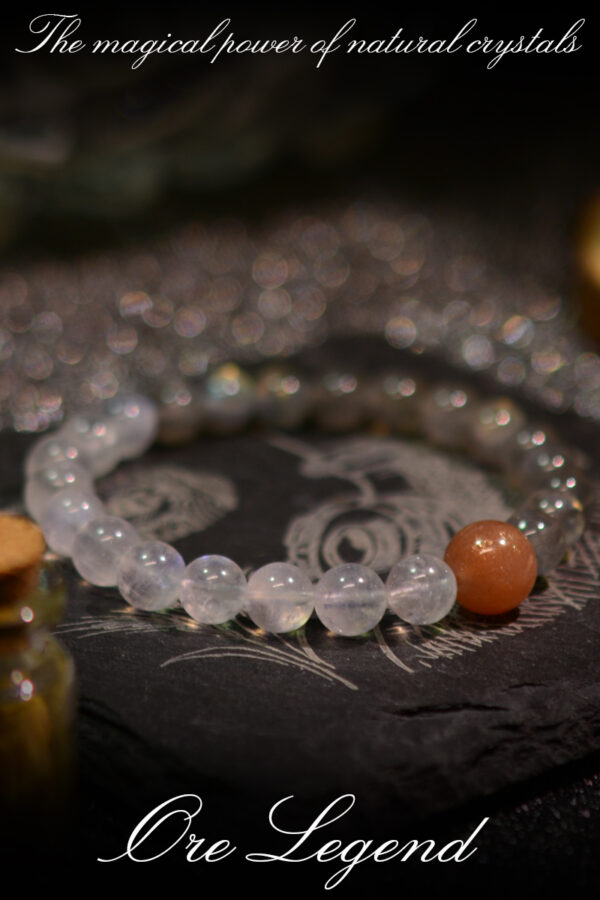 CASVIA Premium Natural Moonstone, Labradorite, and Sunstone Bracelet - 图片 5