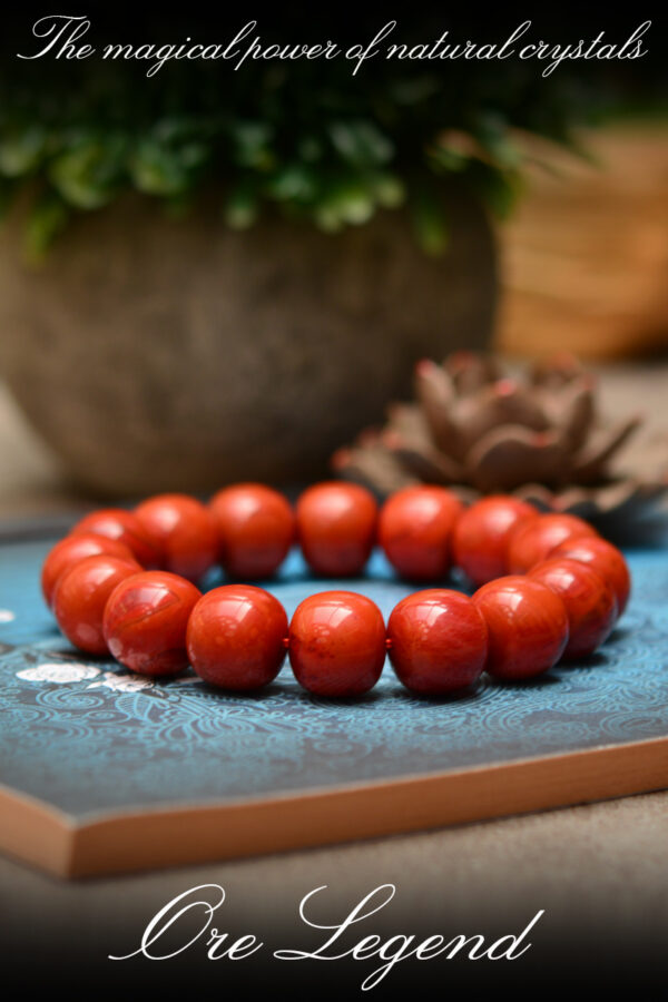 CASVIA Premium Waxi South Red Agate bracelet - natural, vibrant, handcrafted classic beads, a precious holiday gift. - 图片 7