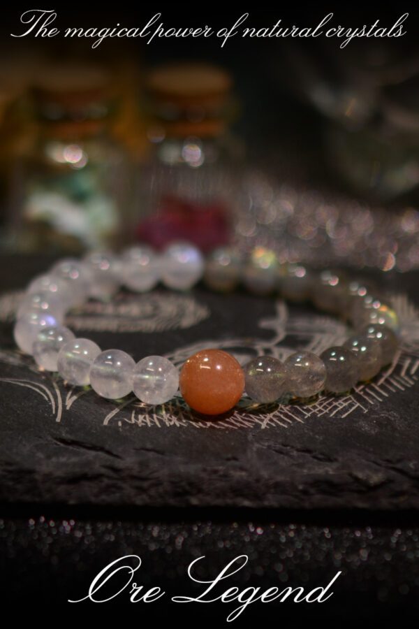 CASVIA Premium Natural Moonstone, Labradorite, and Sunstone Bracelet - 图片 7