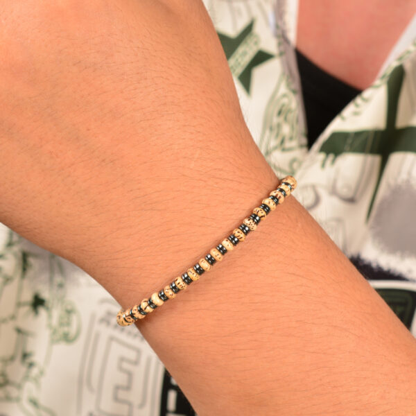 Casvia original mens bracelet with bodhi beads hematite and stainless steel chain Handmade natural protection jewelry Great for yourself friends and fathers - 图片 2