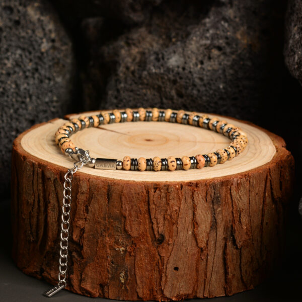Casvia original mens bracelet with bodhi beads hematite and stainless steel chain Handmade natural protection jewelry Great for yourself friends and fathers - 图片 3