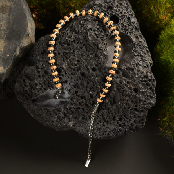 Casvia original mens bracelet with bodhi beads hematite and stainless steel chain Handmade natural protection jewelry Great for yourself friends and fathers - 图片 5