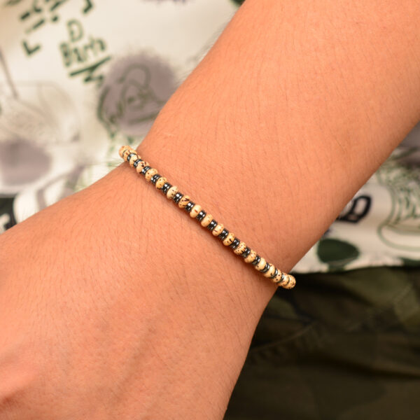 Casvia original mens bracelet with bodhi beads hematite and stainless steel chain Handmade natural protection jewelry Great for yourself friends and fathers - 图片 8